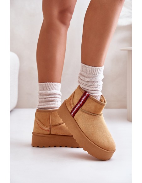 Women's Snow Boots On Platform Insulated Camel Lomessa