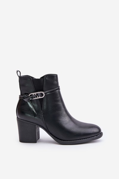 Women's Heeled Boots Insulated With Strap Black Zinithia 2