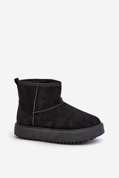 Women's Snow Boots On Platform Made Of Eco Suede Black Atteria 2