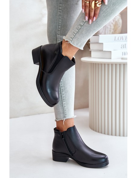 Ankle Boots With Low Shaft Insulated With Fur Vinceza 85150 Black