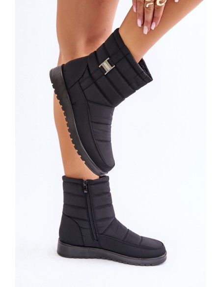 Light Women's Snow Boots With Zipper Black Mezitha