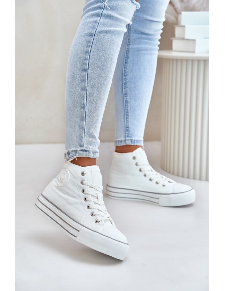 Warm Women's Platform Sneakers OO274A473 White