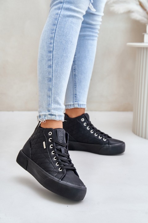 Warm Women's Sneakers With Stitching Big Star OO274A480 Black