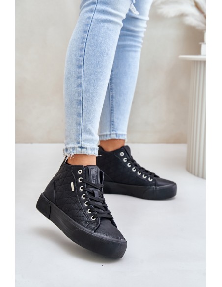 Warm Women's Sneakers With Stitching Big Star OO274A480 Black