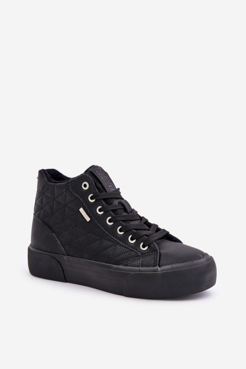 Warm Women's Sneakers With Stitching Big Star OO274A480 Black