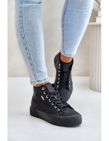 Warm Women's Sneakers With Stitching Big Star OO274A480 Black