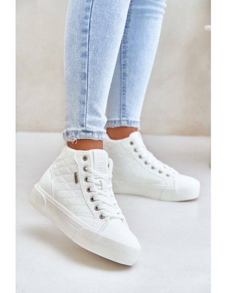 Warmed Women's Sneakers With Stitches White Big Star OO274A479