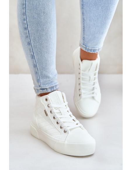 Warmed Women's Sneakers With Stitches White Big Star OO274A479