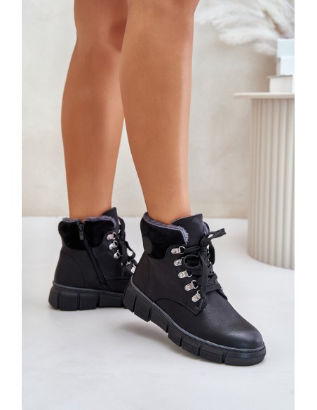 Moteriški izoliuoti kulkšnies batai su užtrauktuku Black Mevanisa