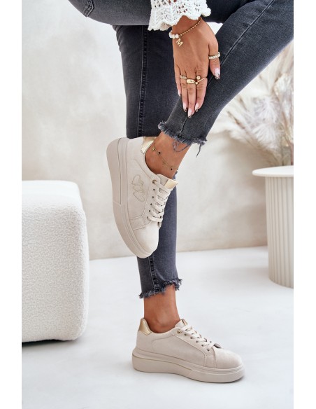 Warm Women's Sneakers Big Star MM274618 Beige