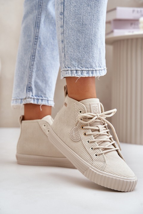 Moteriški, izoliuoti velvetiniai sportbačiai Big Star OO274771 Hi-Poly System Beige