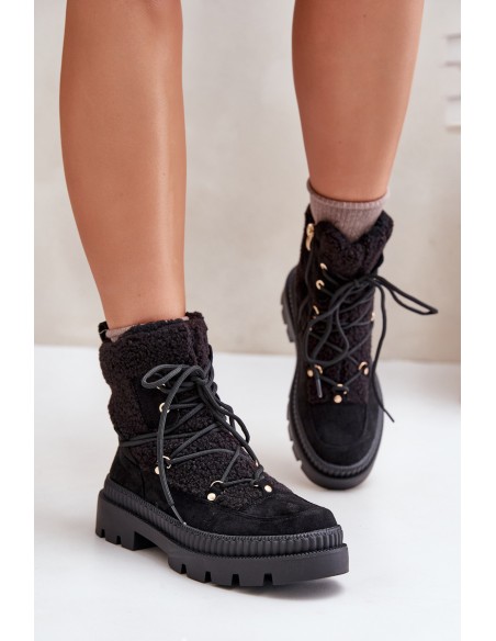 Boots With Sheepskin Type Black Merilana