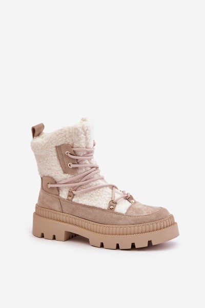 Boots With Fur Shearling Beige Merilana 2