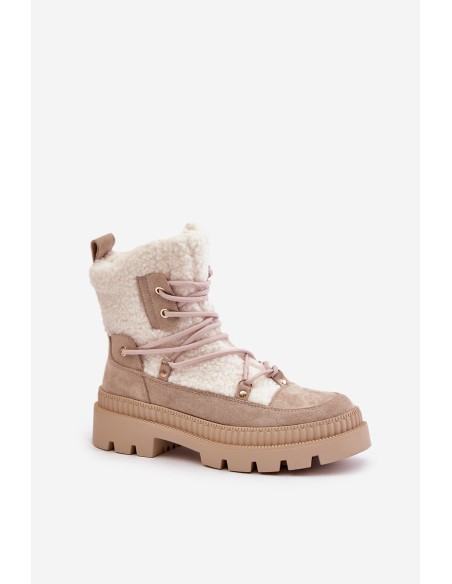 Boots With Fur Shearling Beige Merilana