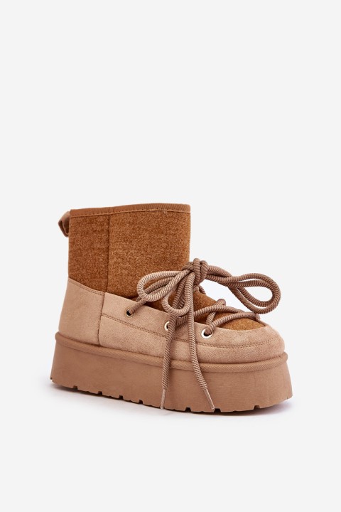 Sniego batai su raišteliais ant platformos Brown Mavora