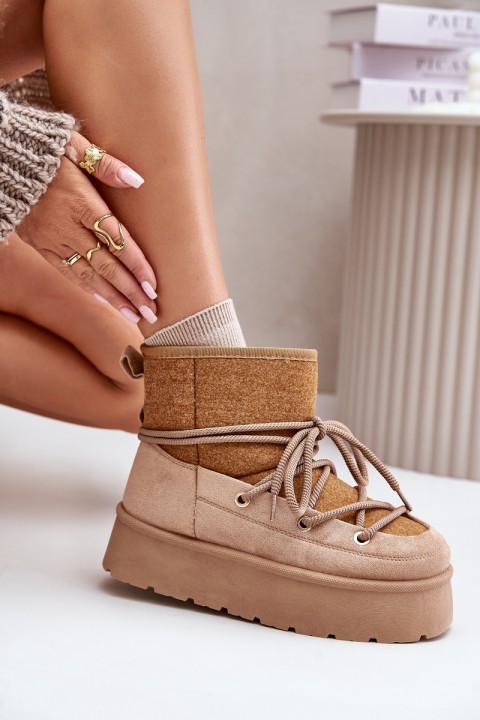 Sniego batai su raišteliais ant platformos Brown Mavora