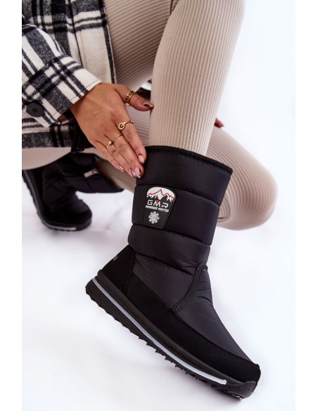 Women's Snow Boots With Zipper Progress PROGJ-21-09 Black