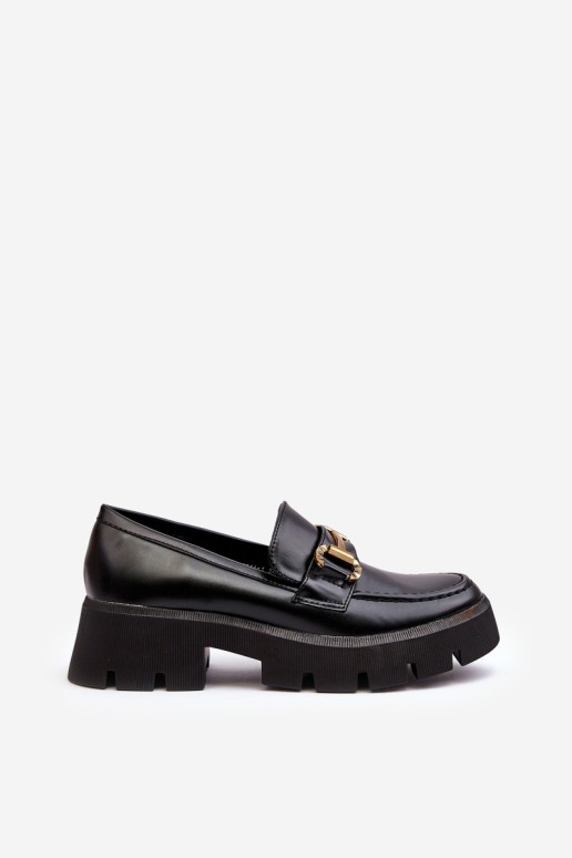 Women's Loafers with Embellishment Black Peuria