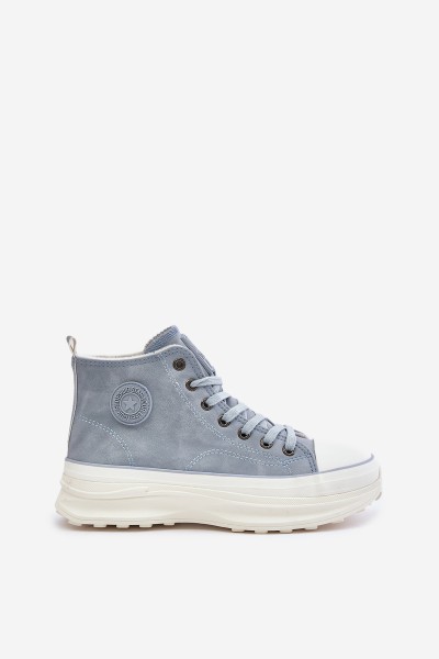 Warm Women's Sneakers on Platform Big Star OO274072 Blue