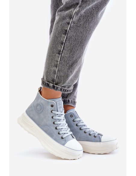 Warm Women's Sneakers on Platform Big Star OO274072 Blue