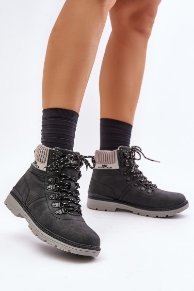 Šilti moteriški kulkšnies batai Lee Cooper juodi LCJ-24-03-3043