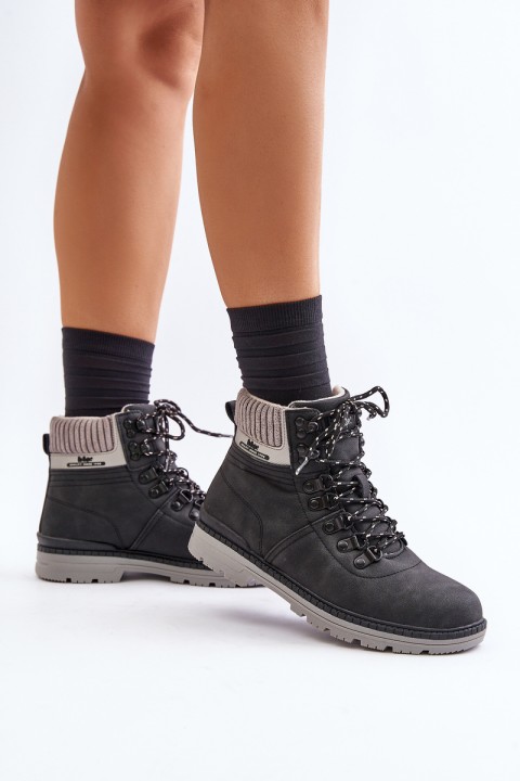 Šilti moteriški kulkšnies batai Lee Cooper juodi LCJ-24-03-3043