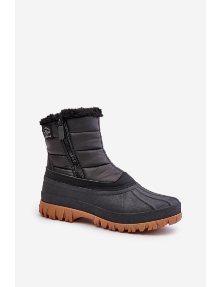 Women's Insulated Snow Boots with Fur on Zipper Lee Cooper LCJ-24-44-2866 Black