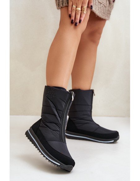 Women's Snow Boots With Zipper PROGJ-22-130 Black