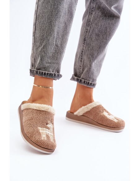 Women's Slippers With Reindeer Inblu CT000034 Beige