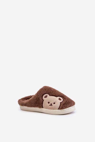 Womens Furry Slippers With Bear Brown Fiorinella 2