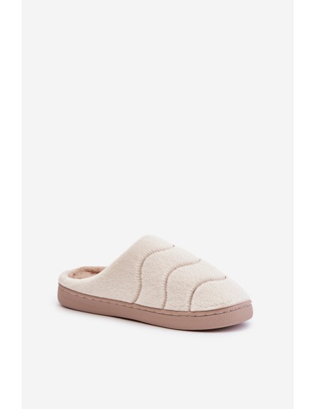 Furry Warm Slippers Women's Beige Vamirae