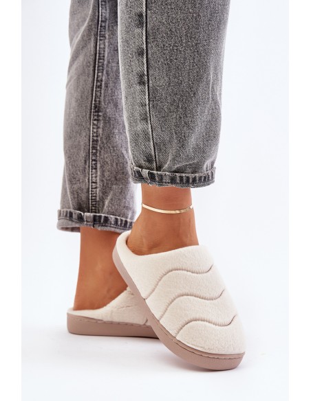 Furry Warm Slippers Women's Beige Vamirae
