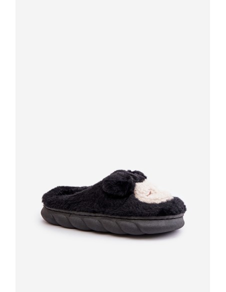 Warm Fur Slippers Women Black Jozelinetta
