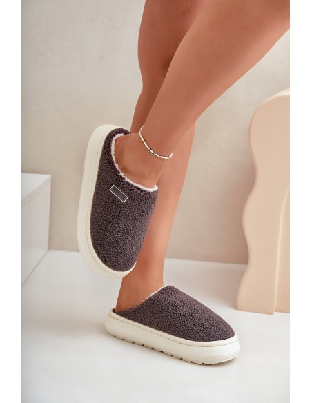 Warm Slippers On Thick Sole Big Star MM274134 Dark Gray