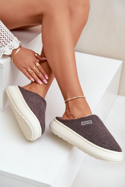 Warm Slippers On Thick Sole Big Star MM274134 Dark Gray