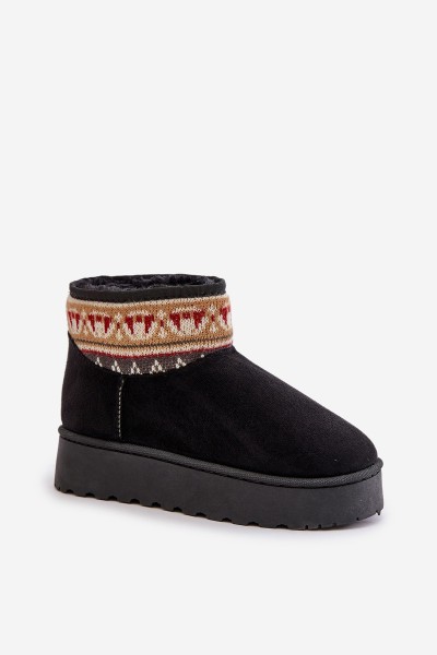 Moteriški sniego batai su raštu ant platformos Black Avatharia 2