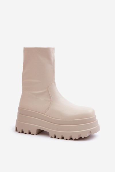 Boots On Massive Platform Light Beige Florinara 2