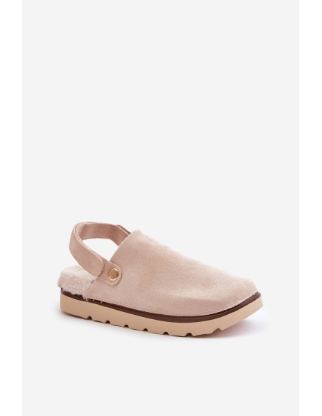 Women's Slippers On Thick Sole With Fur And Buckle Black Linneola