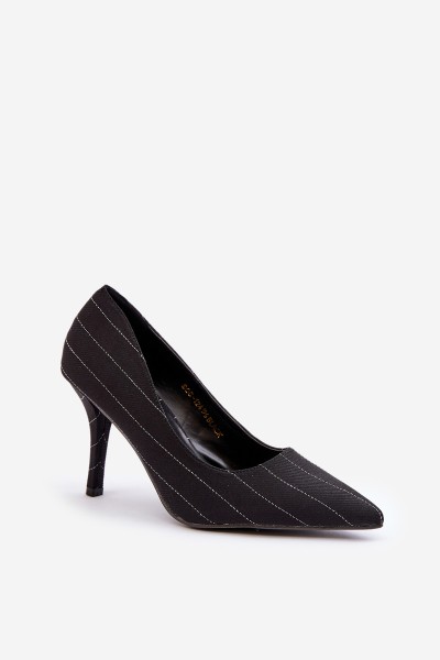 Fabric Women's Heels In Stripes Black Tifidra 2