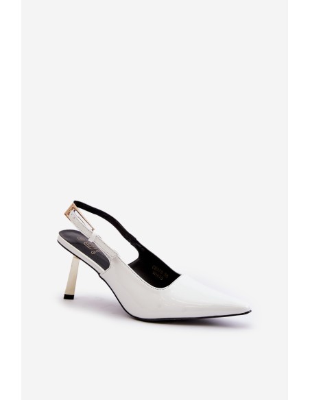 Lacquered High Heels With Open Heel White Filona