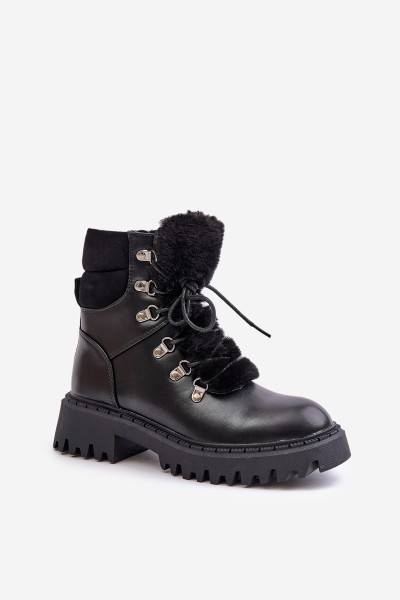 Warm ankle boots with zipper made of eco leather black Willatta 2