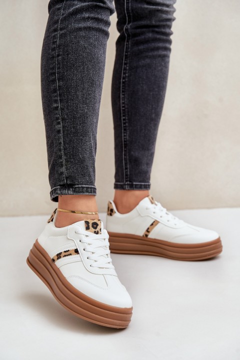 Comfortable Women's Sport Shoes On The Platform White Devan