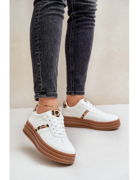 Comfortable Women's Sport Shoes On The Platform White Devan