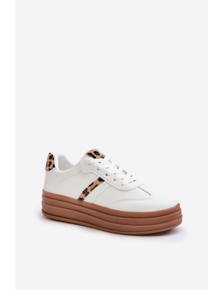 Comfortable Women's Sport Shoes On The Platform White Devan