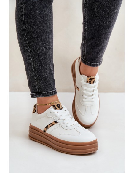 Comfortable Women's Sport Shoes On The Platform White Devan