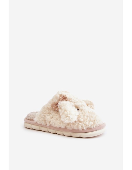 Furry Warm Slippers Women's Beige Falinivia