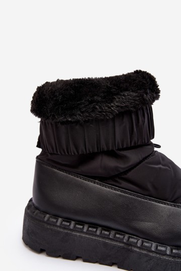 Women's snow boots with thick sole black Lureta 2