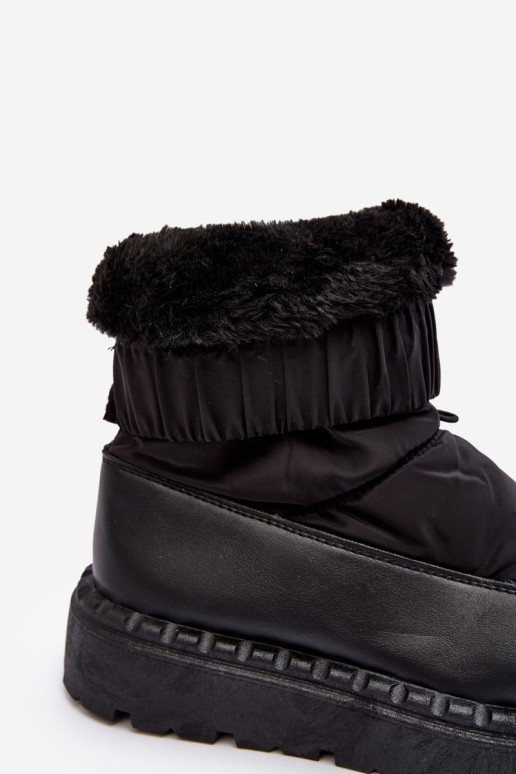 Women's snow boots with thick sole black Lureta