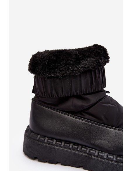 Women's snow boots with thick sole black Lureta