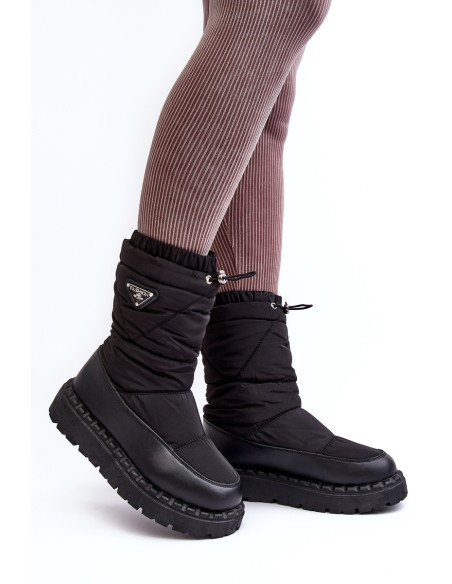 Women's snow boots with thick sole black Lureta